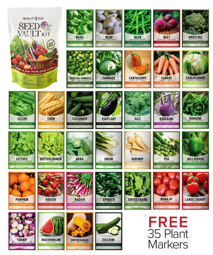 35 Pack Heirloom Veggie All-in-One Seed Kit