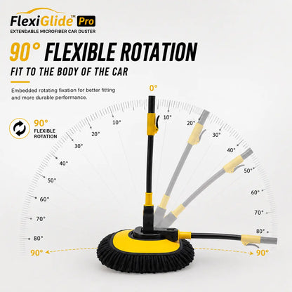 FlexiGlide™ Pro — Curved Car Cleaning Brush with Telescopic Handle