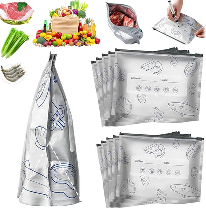 Reusable Aluminum Foil Airtight Food Storage Bags | Leak-Proof, Washable & Eco-Friendly | Pack of 20