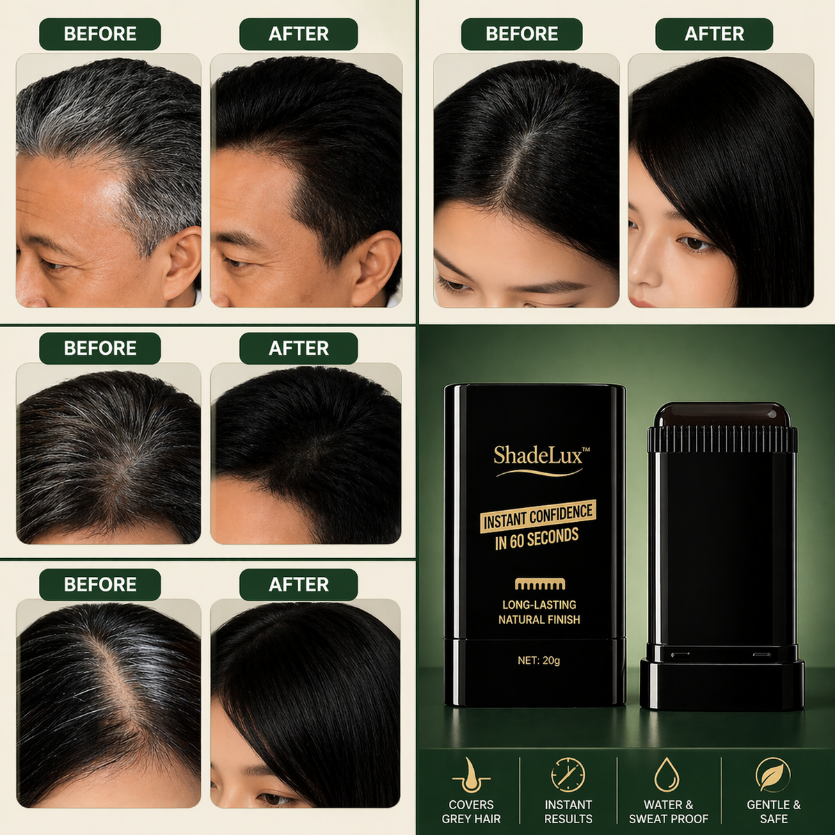ShadeLux™ Instant Hair Colour Comb (Black Color)