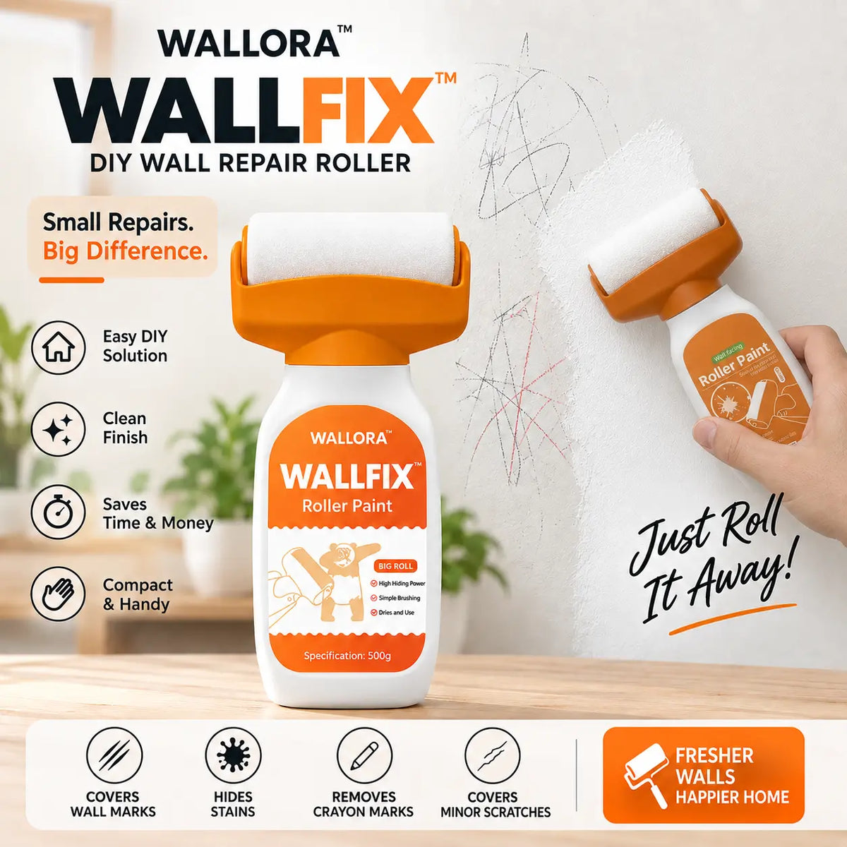 Wallora WallFix™ – DIY Wall Repair Roller