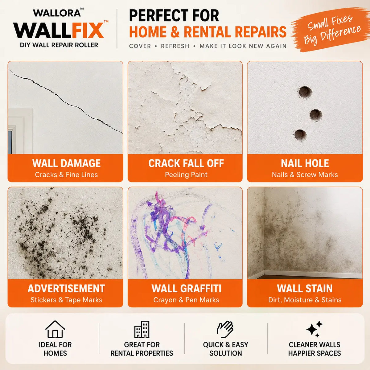 Wallora WallFix™ – DIY Wall Repair Roller