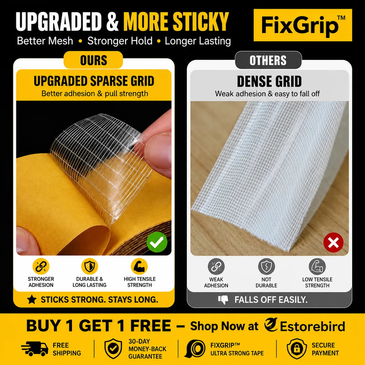 FixGrip™ No-Drill Ultra Strong Adhesive Tape (Buy 1 Get 1 Free)