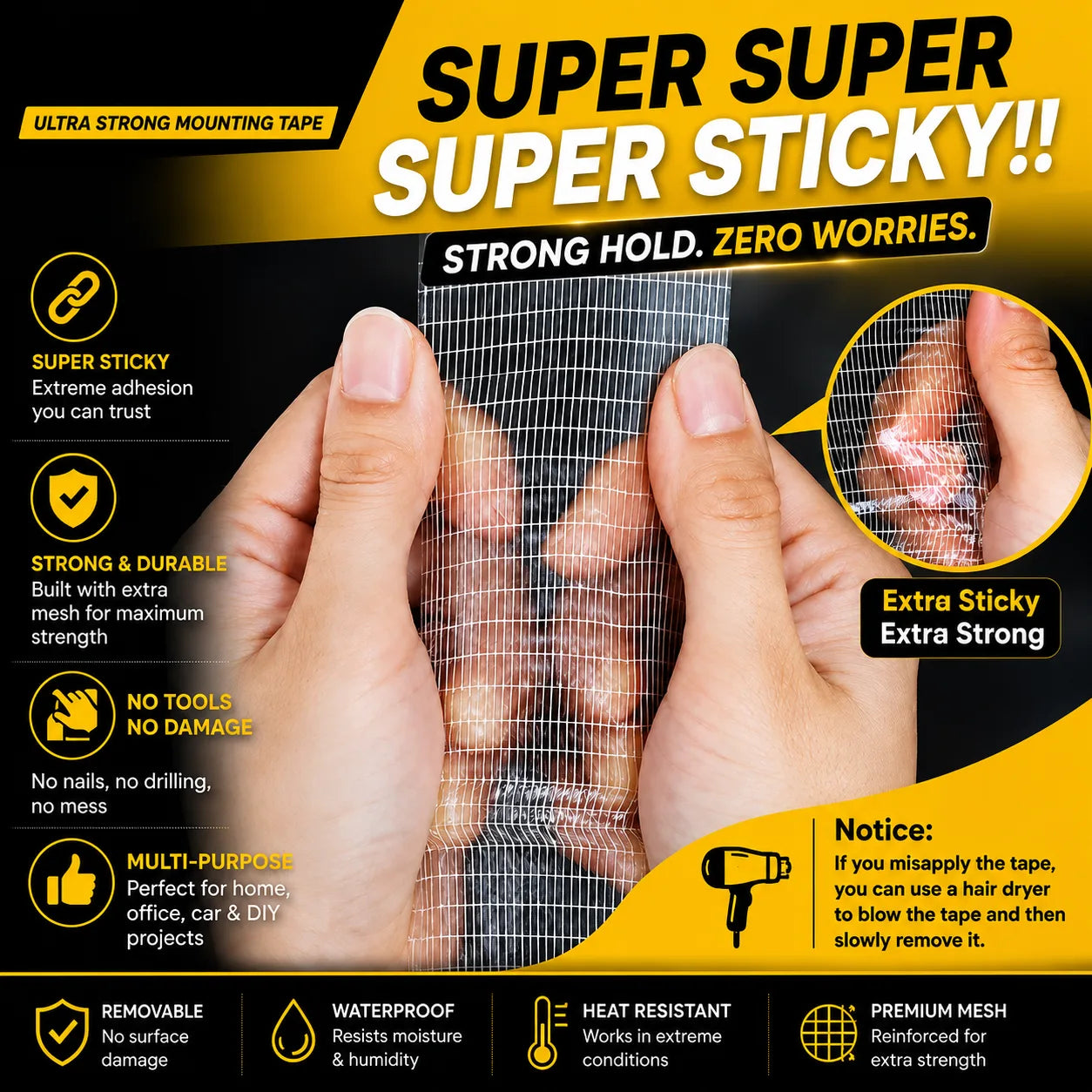 FixGrip™ No-Drill Ultra Strong Adhesive Tape (Buy 1 Get 1 Free)