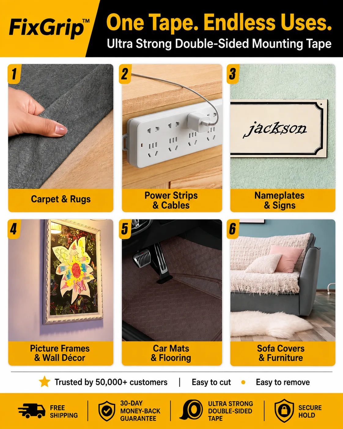 FixGrip™ No-Drill Ultra Strong Adhesive Tape (Buy 1 Get 1 Free)